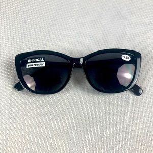 Women Bifocal Reading Sunglasses Cateye Vintage +2.50.
